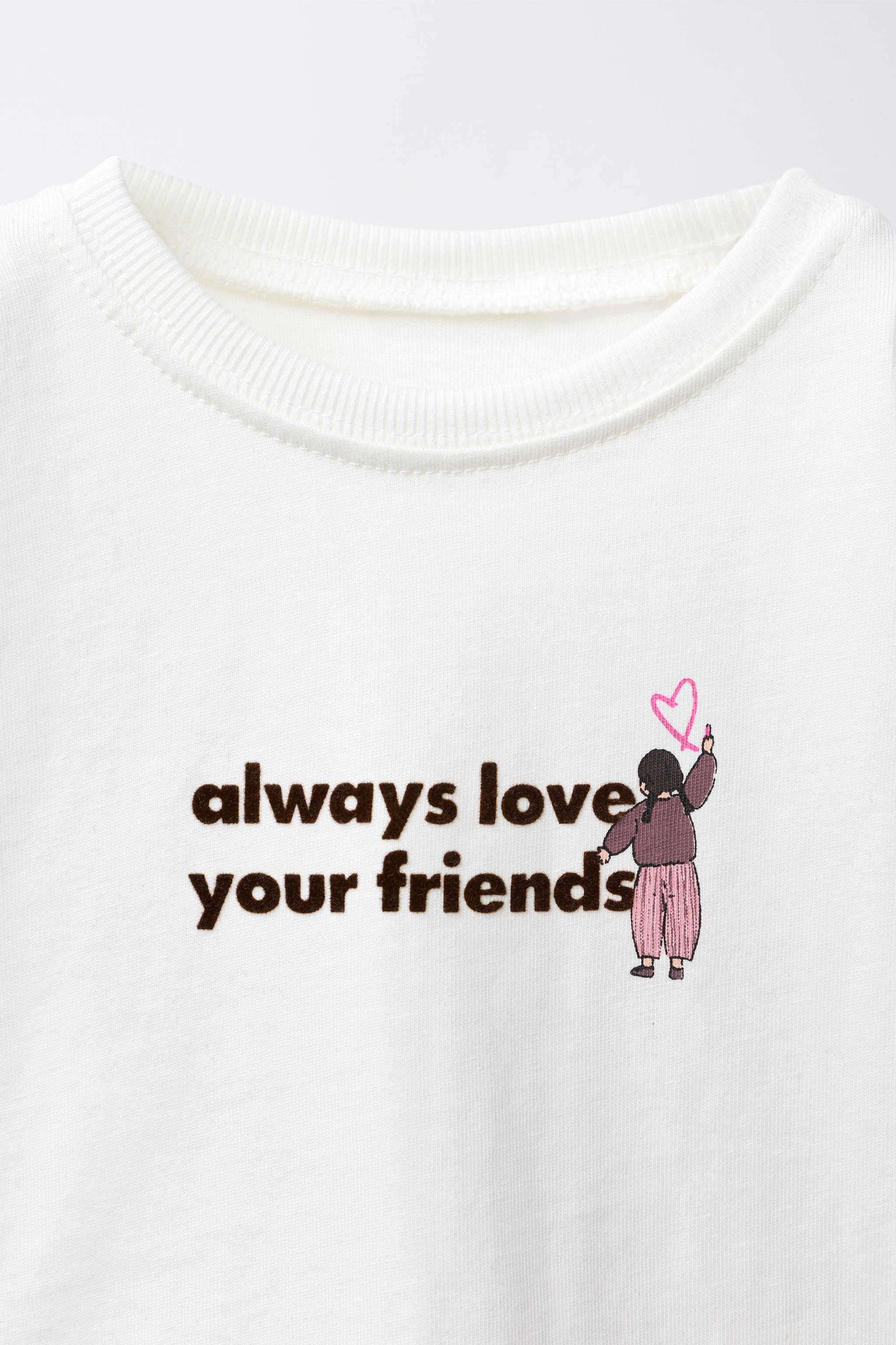 FLOCKED TEXT T-SHIRT